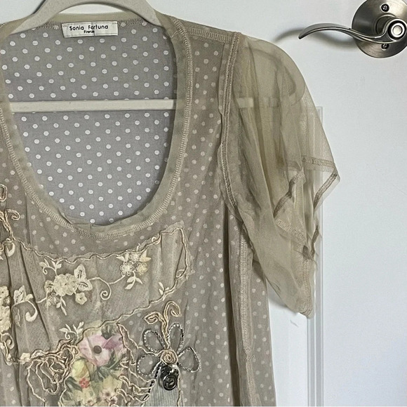 Sonia Fortuna Embroidered Power Net Blouse Top 29785 - Picture 6 of 15